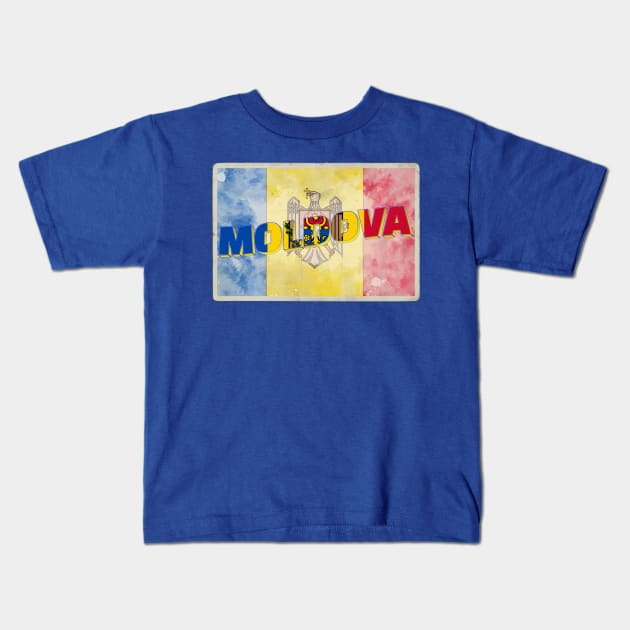 Moldova Vintage style retro souvenir Kids T-Shirt by DesignerPropo